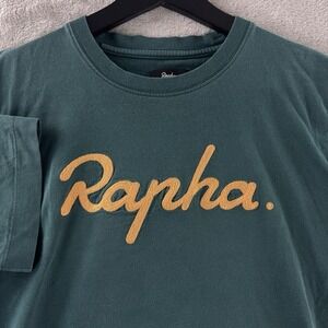 Rapha‎ Logo T Shirt Mens Size Small Green Script Cotton Casual Cycling